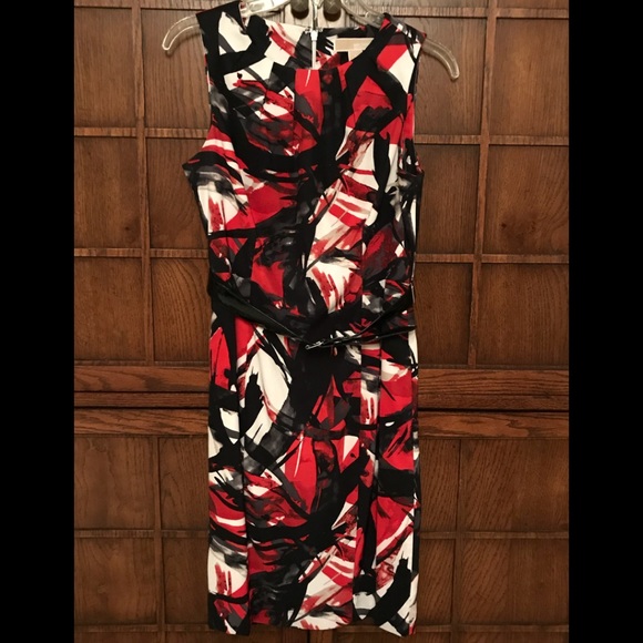 EUC MICHAEL KORS PRINT DRESS w/ACCENT GATHERS SZ 6 - Picture 1 of 6